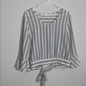 White and black blouse